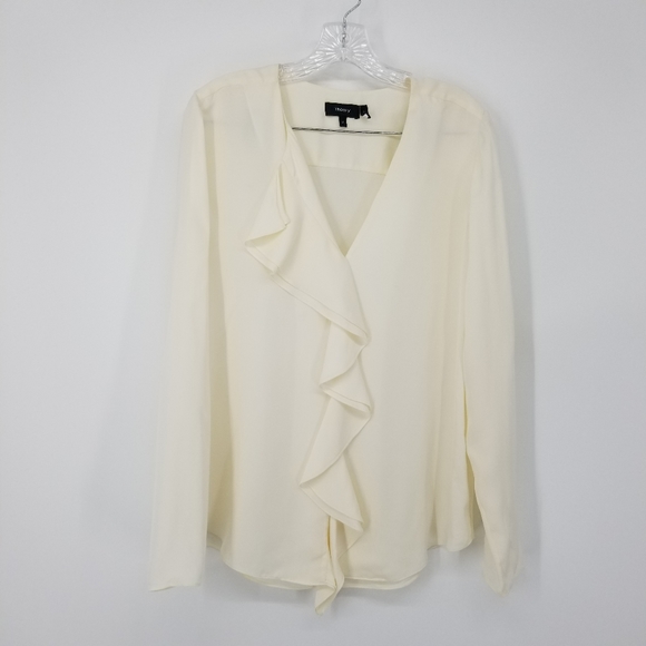 Theory Tops - HOLD DO NOT BUY Theory Silk Ruffle Longsleeve Blouse